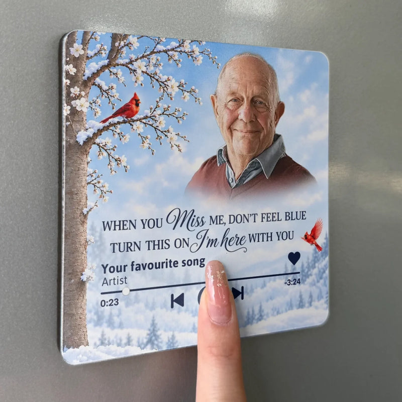 Custom Photo Memorial Music Gift - Personalized Music Fridge Magnet