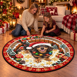 Custom Pet Photo Christmas Dog Decor Gifts For Dog And Cat Lovers, Pet Lovers - Personalized Quilted Round Mat