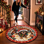 Custom Pet Photo Christmas Dog Decor Gifts For Dog And Cat Lovers, Pet Lovers - Personalized Quilted Round Mat