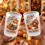Custom Name Thanksgiving Family Gifts - Personalized Plastic Cups