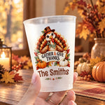 Custom Name Gather And Give Thanksgiving Family Gifts - Personalized Plastic Cups