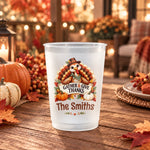 Custom Name Gather And Give Thanksgiving Family Gifts - Personalized Plastic Cups