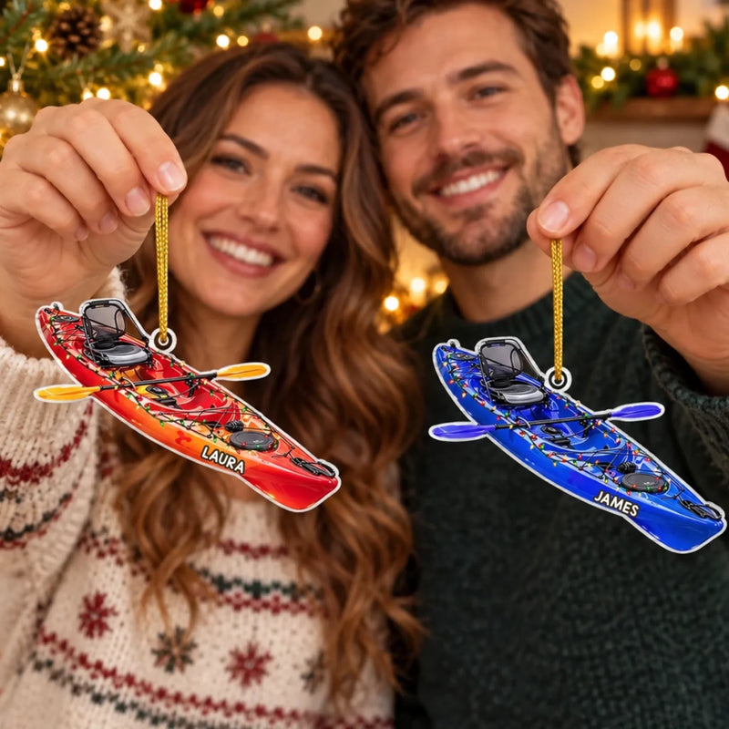 Custom Kayak Christmas Gifts for Kayaking Enthusiasts - Personalized Acrylic Ornament