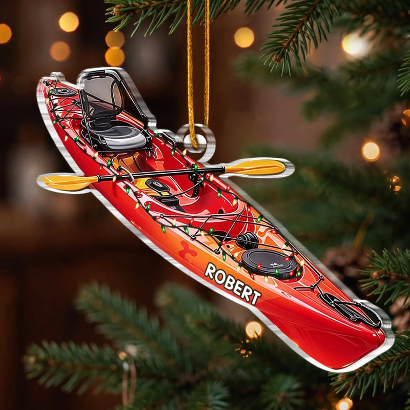 Custom Kayak Christmas Gifts for Kayaking Enthusiasts - Personalized Acrylic Ornament
