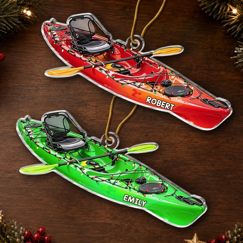 Custom Kayak Christmas Gifts for Kayaking Enthusiasts - Personalized Acrylic Ornament