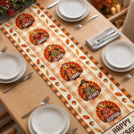 Custom Name Thanksgiving Turkey Family Decor - Personalized Table Runner