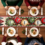 Custom Name Christmas Family Gathering Decor - Personalized Table Runner