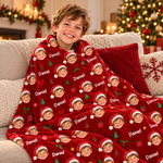 Custom Photo Name Christmas Gifts for Kids - Personalized Blanket
