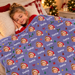 Custom Photo Name Christmas Gifts for Kids - Personalized Blanket