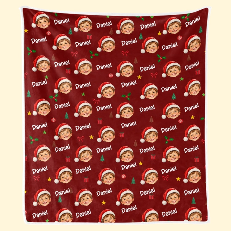 Custom Photo Name Christmas Gifts for Kids - Personalized Blanket