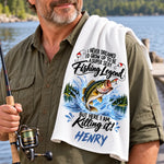 Custom Name Funny Fishing Legend Gifts for Men - Personalized Kitchen Towel