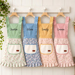 Custom Name Floral Gardening Gifts For Women - Personalized Flower Apron