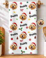Custom Pet Photo Festive Gifts For Dog And Cat Lovers - Personalized Kitchen Towel