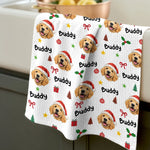 Custom Pet Photo Festive Gifts For Dog And Cat Lovers - Personalized Kitchen Towel
