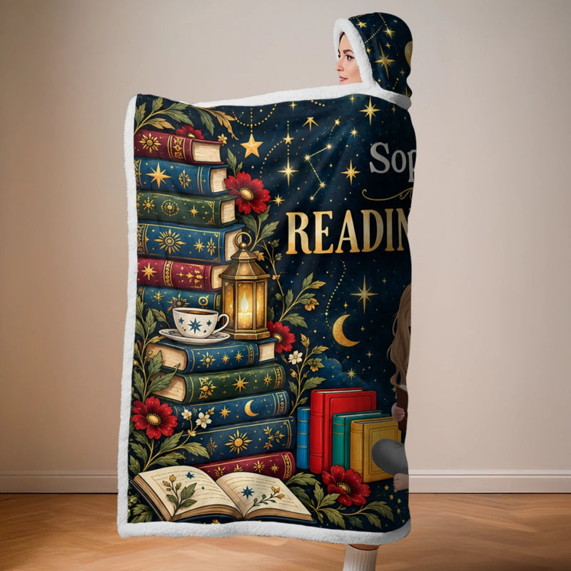 Custom Name Reading Gifts for Book Lovers - Personalized Snuggle Blanket