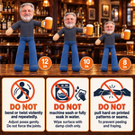 Custom Photo Beer Buddy Gifts for Men - Personalized Poseable Plush Doll