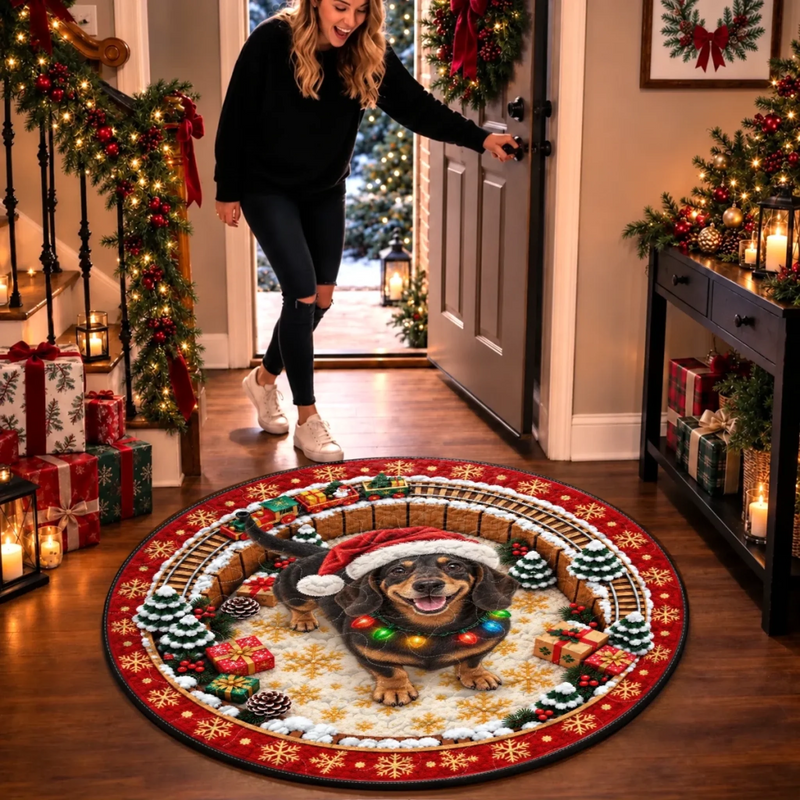 Custom Pet Photo Dog Christmas Wonderland Gifts For Dog And Cat Lovers, Pet Lovers - Personalized Quilted Round Mat