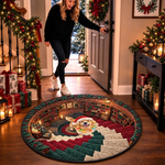 Custom Photo Dog Christmas Reading Nook Gifts For Pet Lovers - Personalized Quilted Round Mat