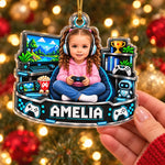 Custom Photo Gamer Christmas Gifts - Personalized Acrylic Ornament