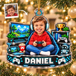 Custom Photo Gamer Christmas Gifts - Personalized Acrylic Ornament
