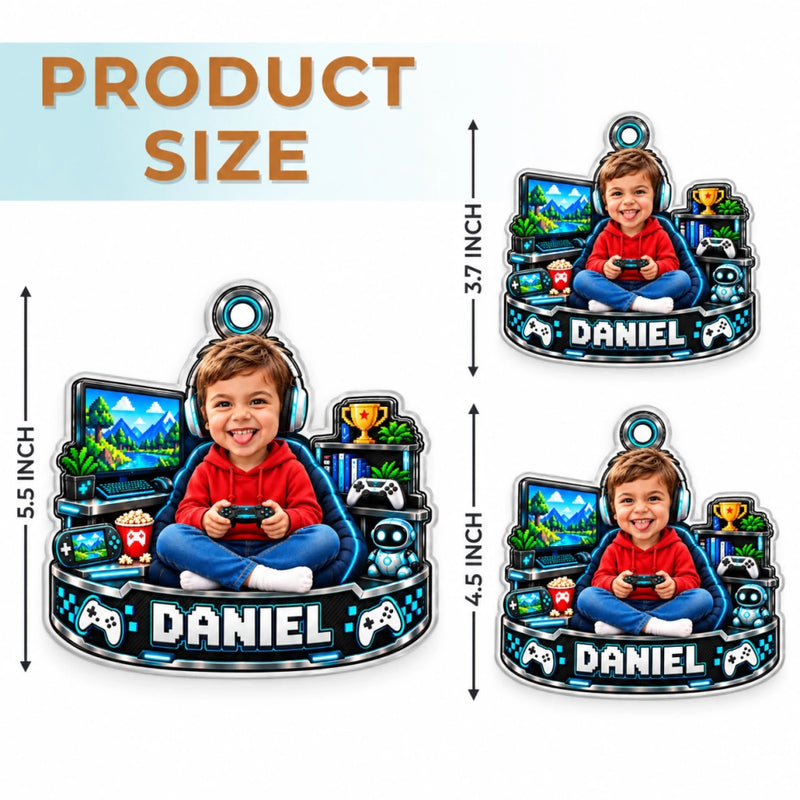 Custom Photo Gamer Christmas Gifts - Personalized Acrylic Ornament