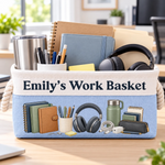 Custom Name Work Basket Office Gifts For Coworker - Personalized Storage Basket