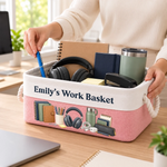 Custom Name Work Basket Office Gifts For Coworker - Personalized Storage Basket