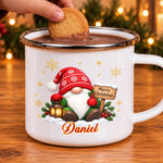Custom Name Christmas Character Gifts for Family - Personalized Orange Enamel Mug