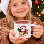 Custom Name Christmas Character Gifts for Family - Personalized Orange Enamel Mug