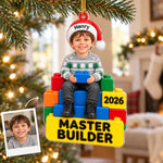 Custom Photo Master Builder Christmas Gifts for Kids - Personalized Acrylic Ornament