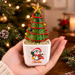 Custom Name Christmas Tree Characters Keepsake - Personalized Glass Everlasting Christmas