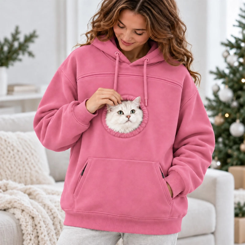Cat Lover Christmas Gifts For Pet Parents - Hands-Free Carrier Hoodie