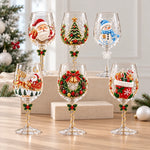 Custom Christmas Santa Snowman Wine Glasses Gifts For Family - Personalized Christmas Wine Glasses Set