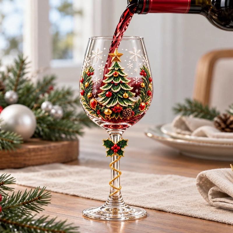 Custom Christmas Santa Snowman Wine Glasses Gifts For Family - Personalized Christmas Wine Glasses Set
