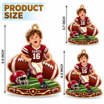 Custom Photo Football Christmas Gifts - Personalized Acrylic Ornament