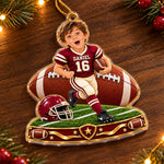 Custom Photo Football Christmas Gifts - Personalized Acrylic Ornament
