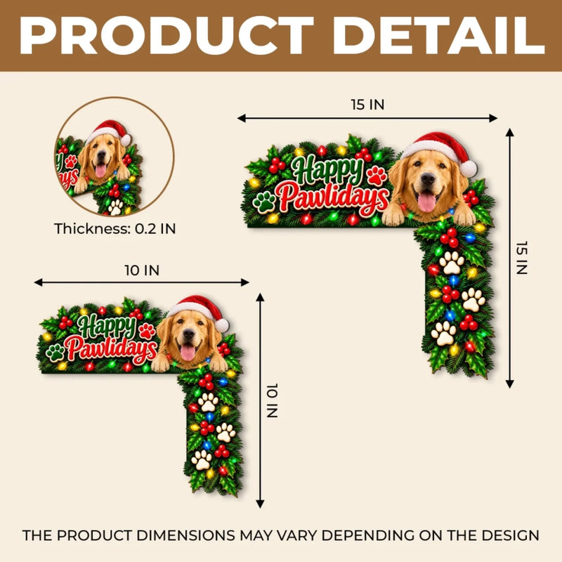 Custom Christmas Dog Decor for Pet Lovers - Personalized Wooden Door Topper