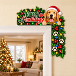 Custom Christmas Dog Decor for Pet Lovers - Personalized Wooden Door Topper
