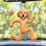 Custom Photo Funny Pet Decor Gifts For Dog Lovers - Personalized Poseable Plush Doll Car Ornament