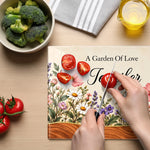 Custom Name Garden Of Love Gifts For Women - Personalized Glass Cutting Board