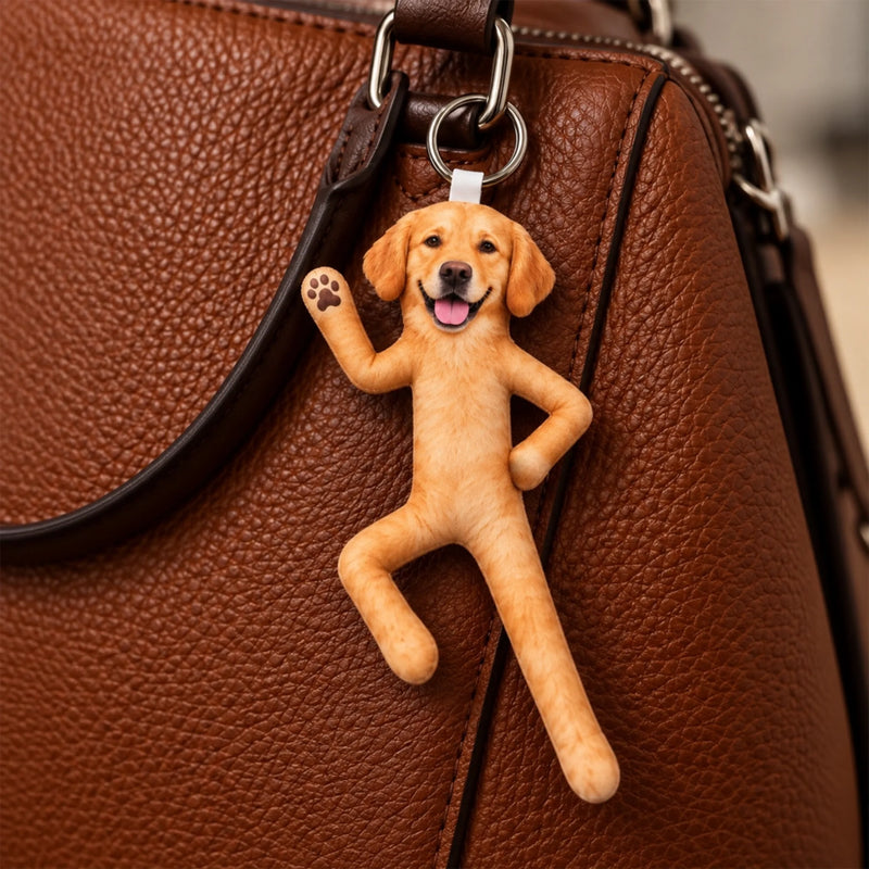Custom Photo Funny Cat And Dog Gifts For Pet Lovers - Personalized Poseable Plush Doll Keychain