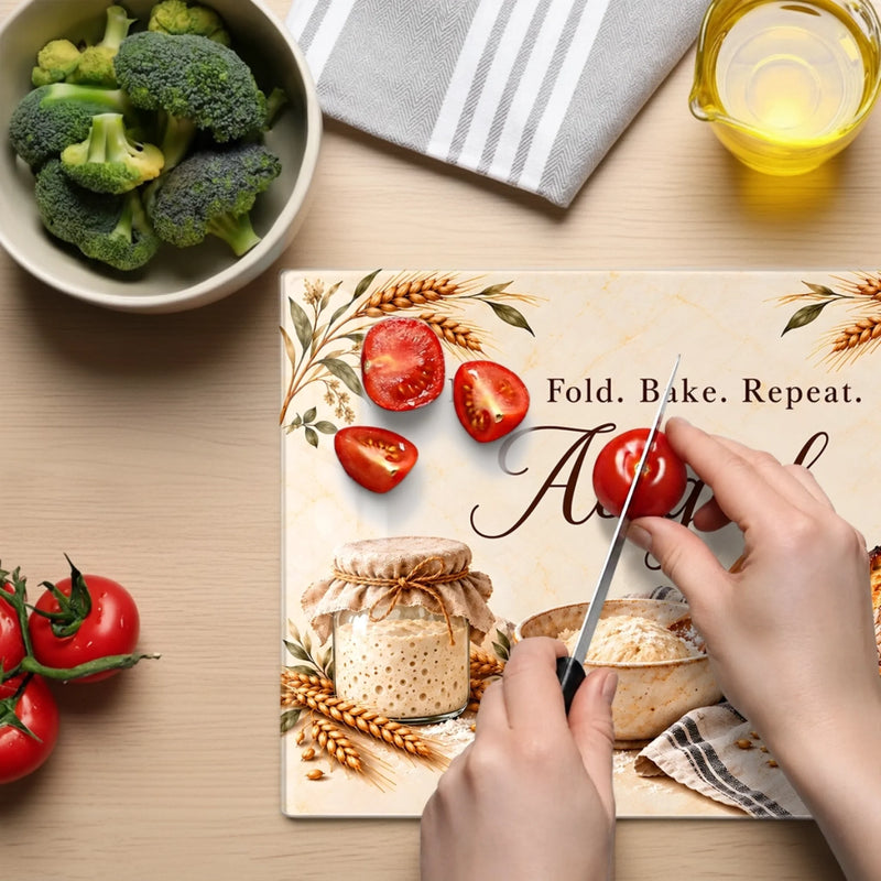 Custom Name Sourdough Baking Gifts For  Sourdough Bakers, Bread Bakers - Personalized Glass Cutting Board