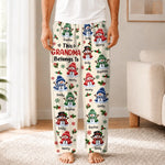 Custom Name Christmas Snowman Gifts For Grandma And Grandpa - Personalized Pajamas Pants