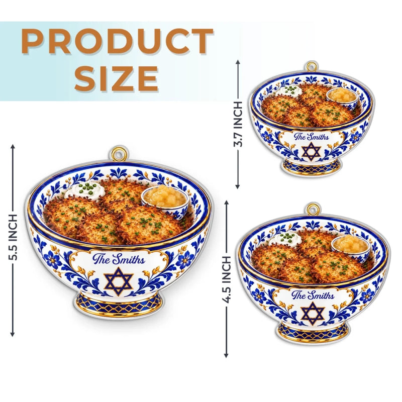 Custom Name Hanukkah Food Gifts for Families - Personalized Acrylic Ornament
