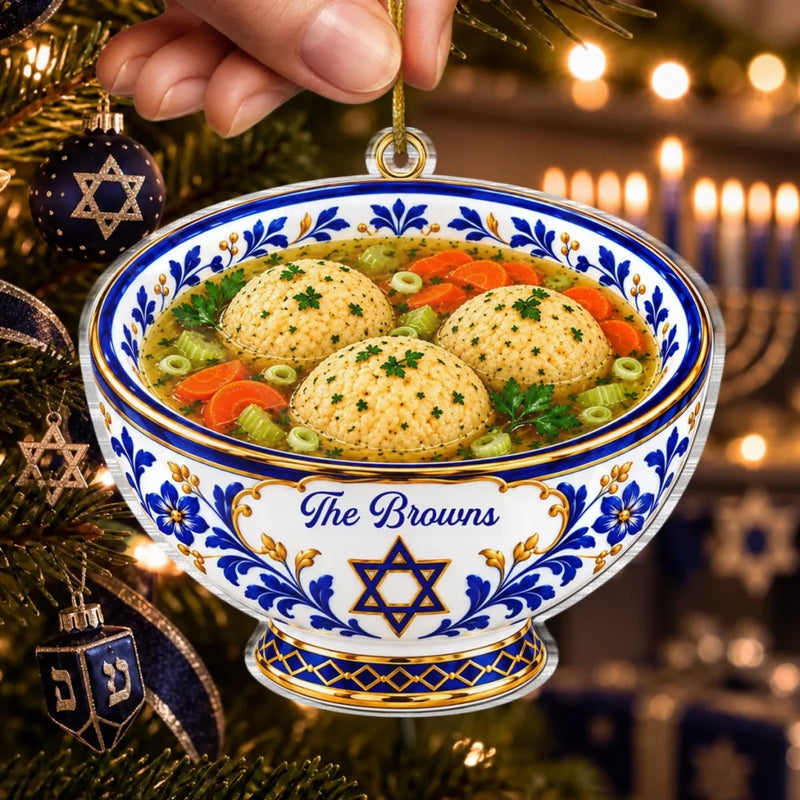 Custom Name Hanukkah Food Gifts for Families - Personalized Acrylic Ornament