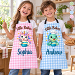 Custom Name Little Baker Gifts for Kids - Personalized Apron With Pocket
