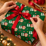 Custom Photo Santa Hat Christmas Gift Wrap - Personalized Wrapping Paper