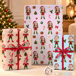 Custom Photo Christmas Elf Gifts for Kids - Personalized Wrapping Paper