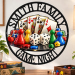 Custom Family Name Game Room Decor - Personalized Custom Shaped Metal Sign