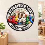 Custom Family Name Game Room Decor - Personalized Custom Shaped Metal Sign